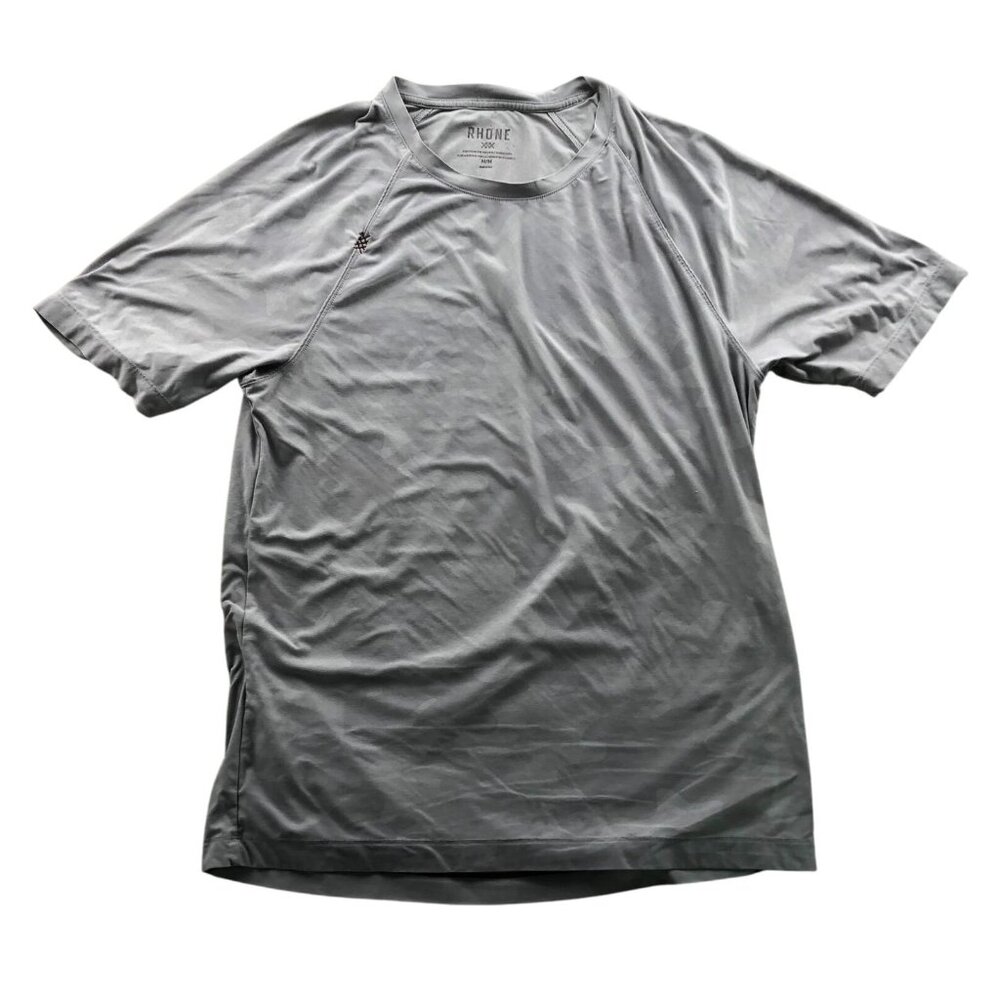 Rhone Mens T-Shirt Medium Short Sleeve Performace Tee Activewear Gray Athletic